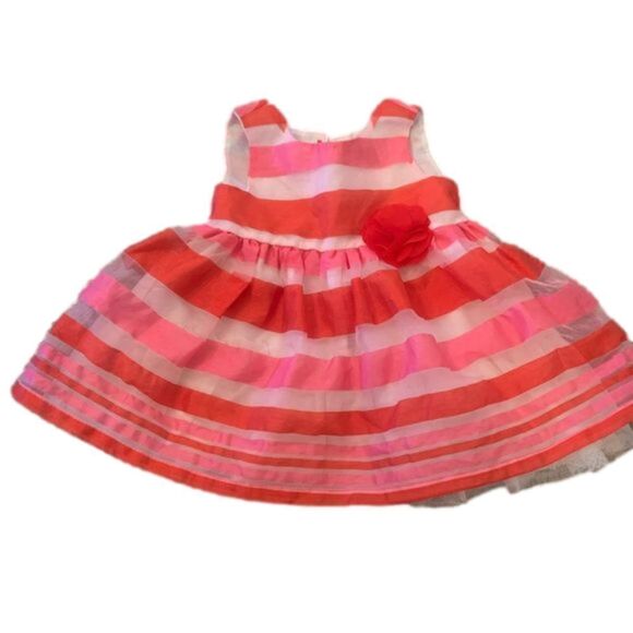 EUC Children's Place Red/Pink Stripe Dress - Picture 1 of 4